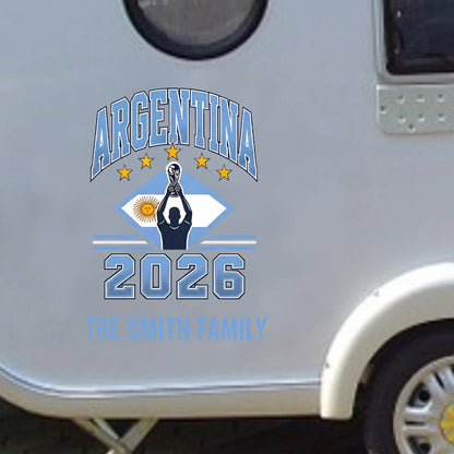 Custom 2026 World Cup Car Sticker personalization view for Dad