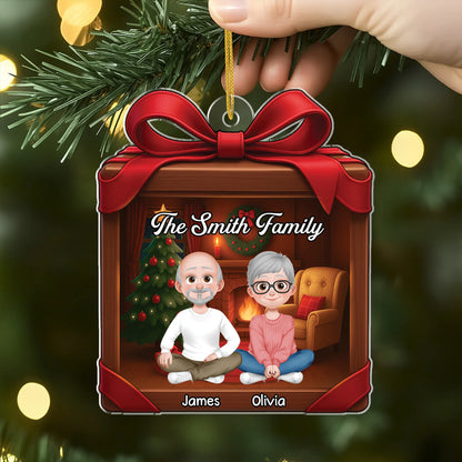 Custom Family Acrylic Christmas Ornament - Personalized Name Holiday Keepsake Gift