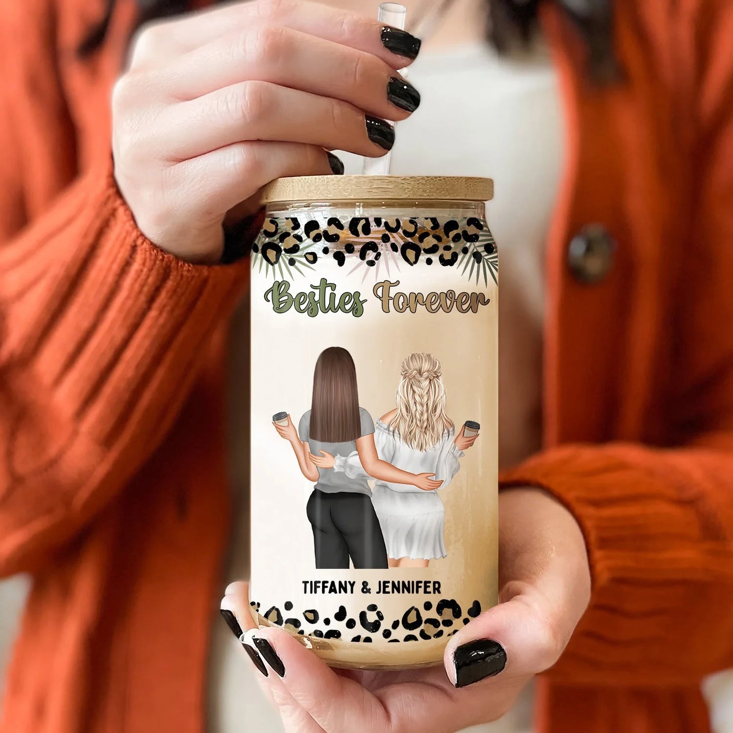 "10 Reasons Why You Are My Bestie" Personalized Glass Can - Custom Birthday Gift for Best Friends