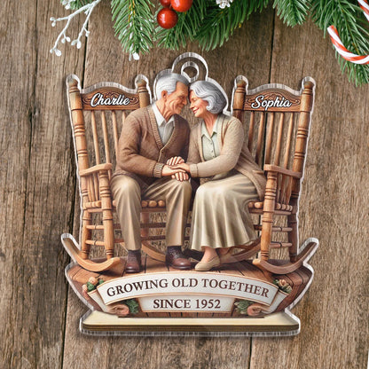 Growing Old Together Personalized Acrylic Ornament - Christmas Keepsake for Grandparents