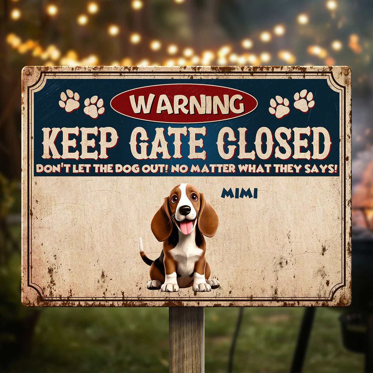 Custom Keep Gate Closed Dog Sign for Dog Lovers with personalized design details for meaningful gifting image 6