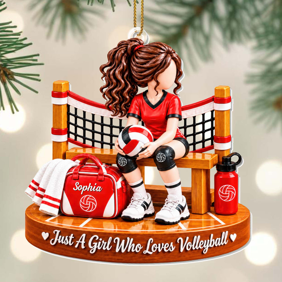 Just A Girl Who Loves Volleyball Personalized Acrylic Ornament - Daughter Sports Gift