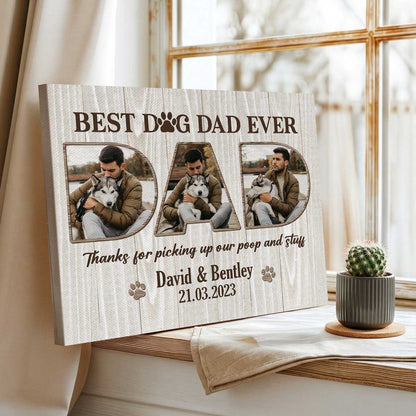 Canvas / Poster material and size view - Custom Dog Dad Wall Art