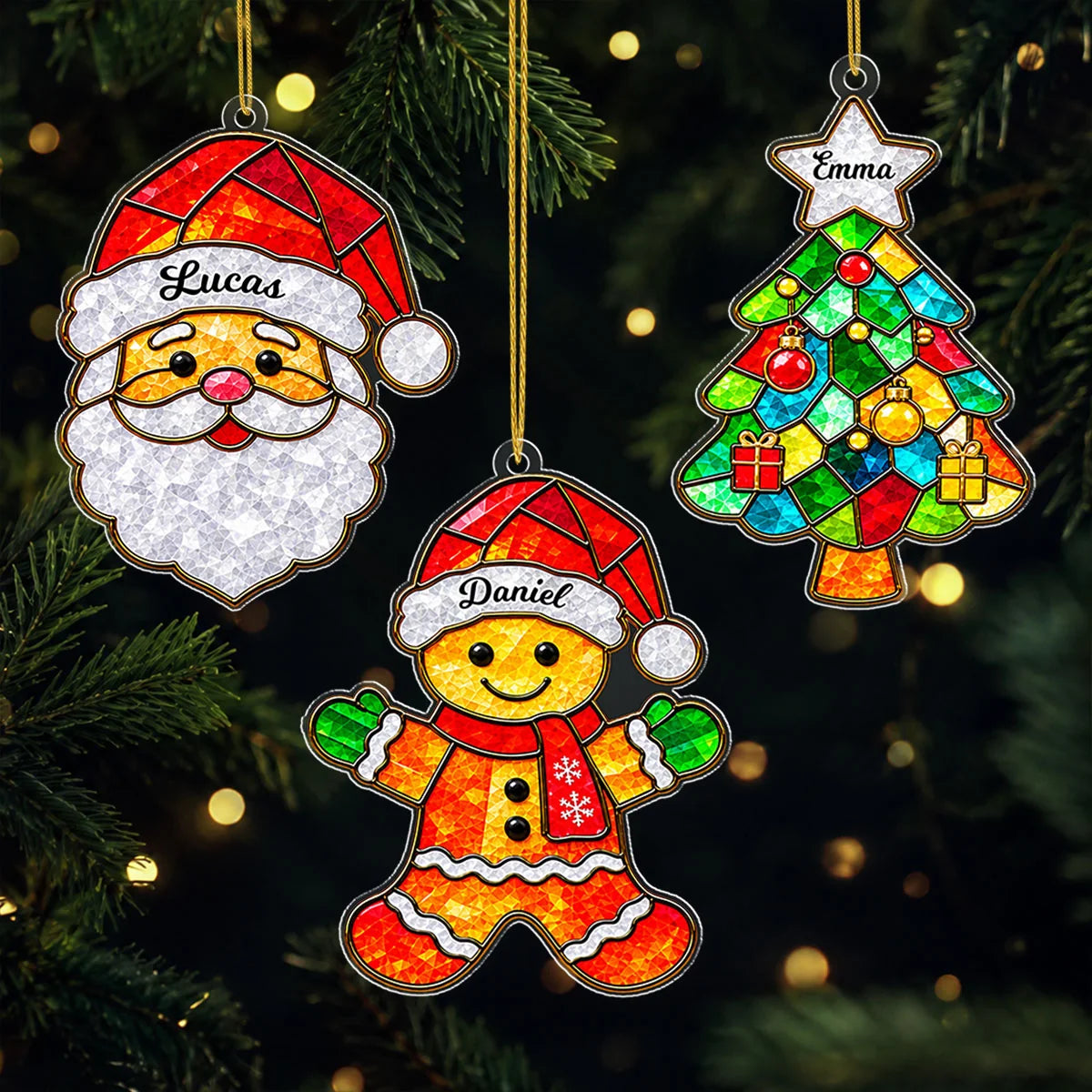 Custom Name Christmas Character Acrylic Ornament - Personalized Holiday Keepsake for Family