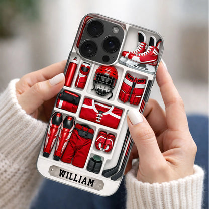 Personalized Hockey Phone Case personalization view for Son/Grandson