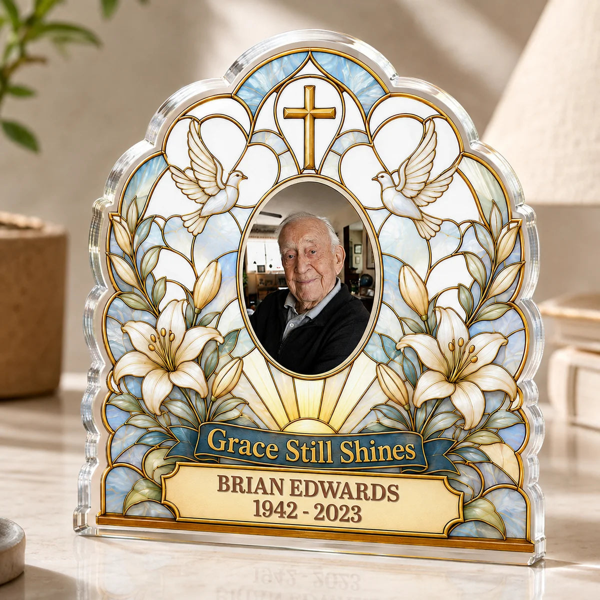 Grace Still Shines Memorial Personalized Acrylic Plaque - Custom Family Bereavement Remembrance Gift