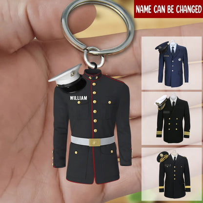 Custom Military Uniform Keychain personalization view for Military / Veteran