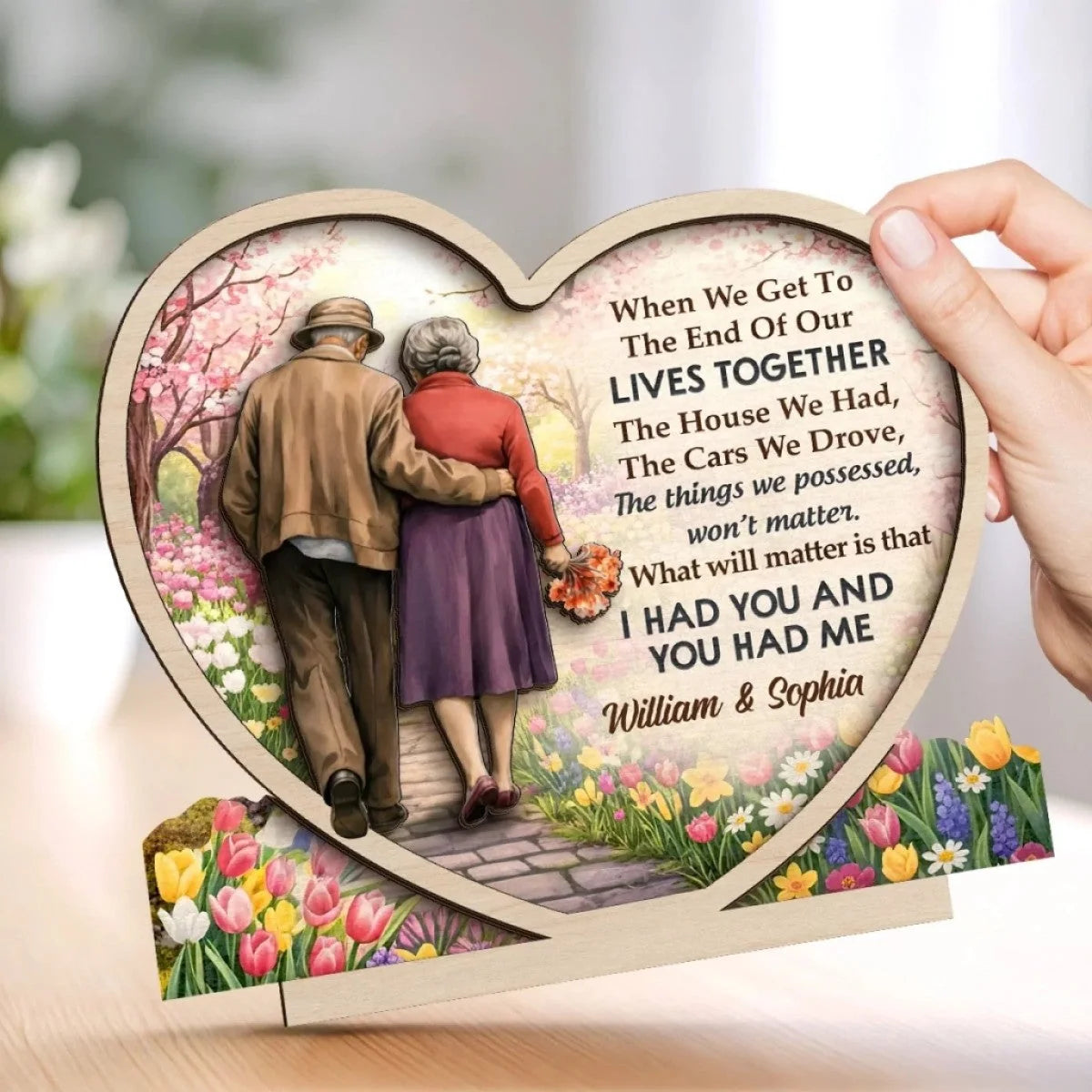 "When We Get To The End Of Our Lives Together" Personalized Wooden Plaque - Anniversary Gift for Husband & Wife