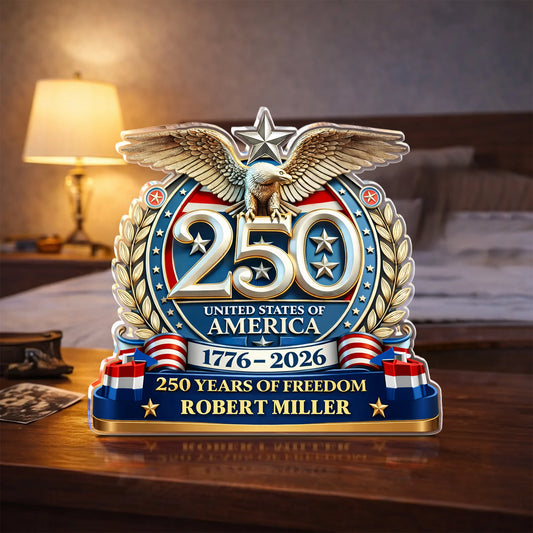 Personalized Usa Acrylic Block Plaque for Military / Veteran