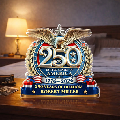 Personalized Usa Acrylic Block Plaque for Military / Veteran