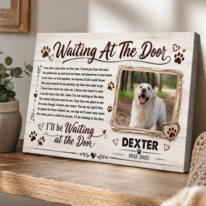 "Waiting At The Door" Personalized Pet Memorial Canvas / Poster - Sympathy Gift for Pet Loss