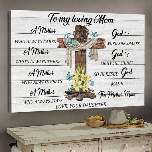 To My Loving Mom God's Word She Shares - Personalized Canvas / Poster Wall Art Gift for Mother