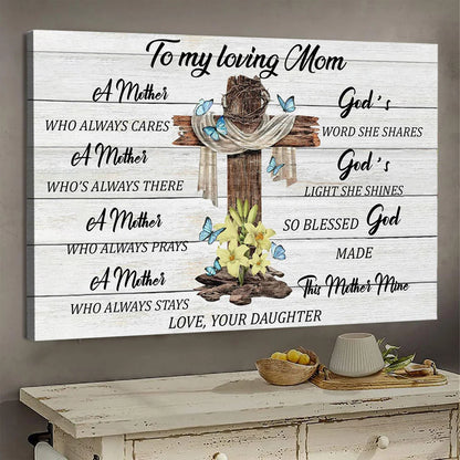 To My Loving Mom God's Word She Shares - Personalized Canvas / Poster Wall Art Gift for Mother
