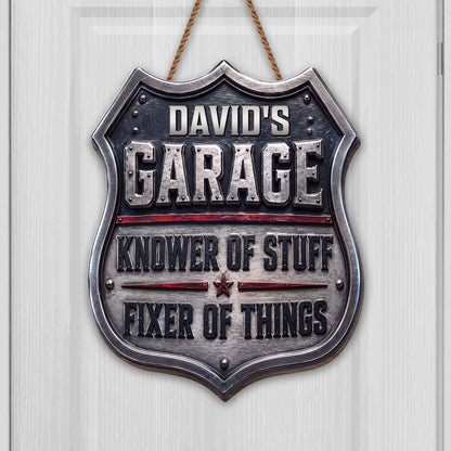 Custom Garage Wood Sign personalization view for Dad