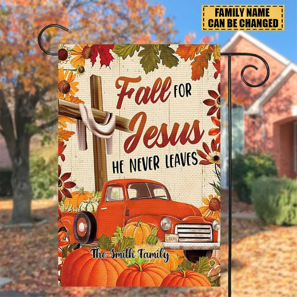 Garden Flag material and size view - Custom Fall For Jesus Garden Flag