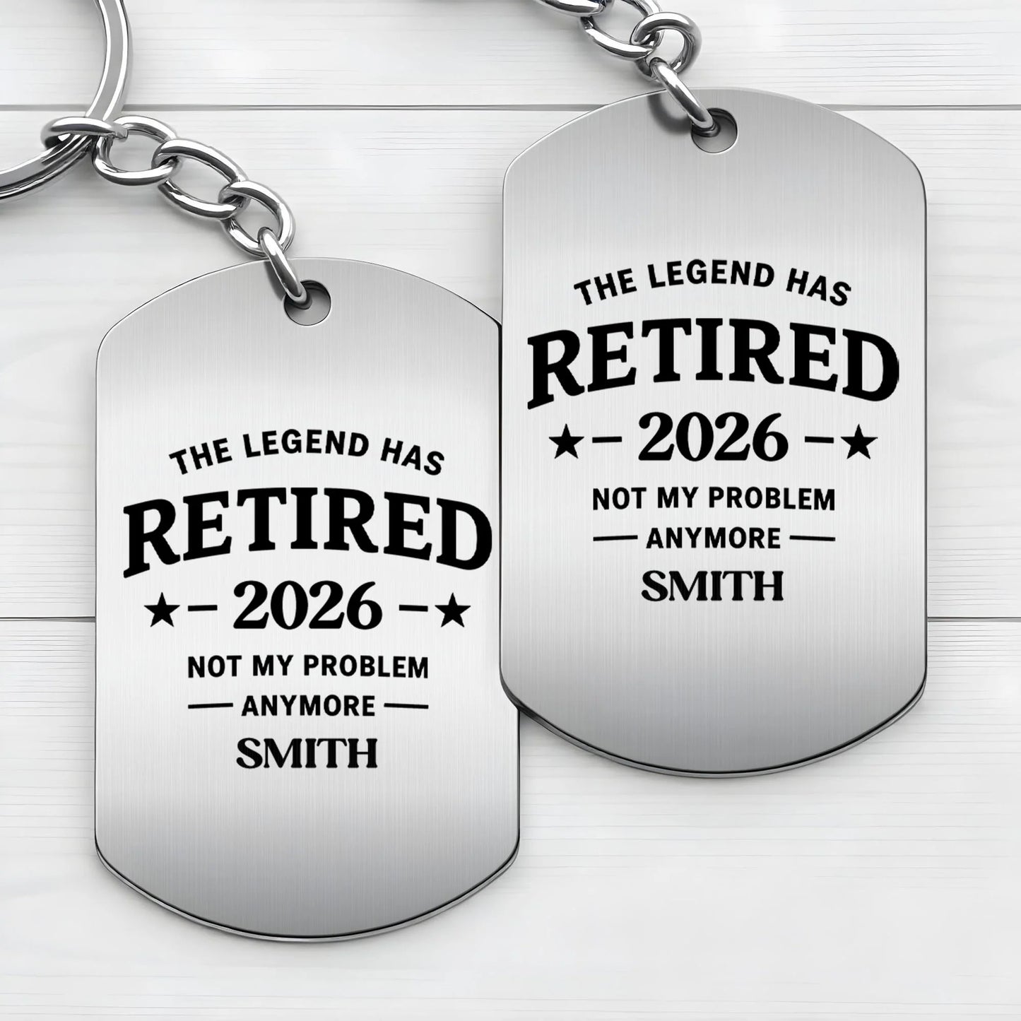 Personalized Retirement Keychain personalization view for Coworker / Boss