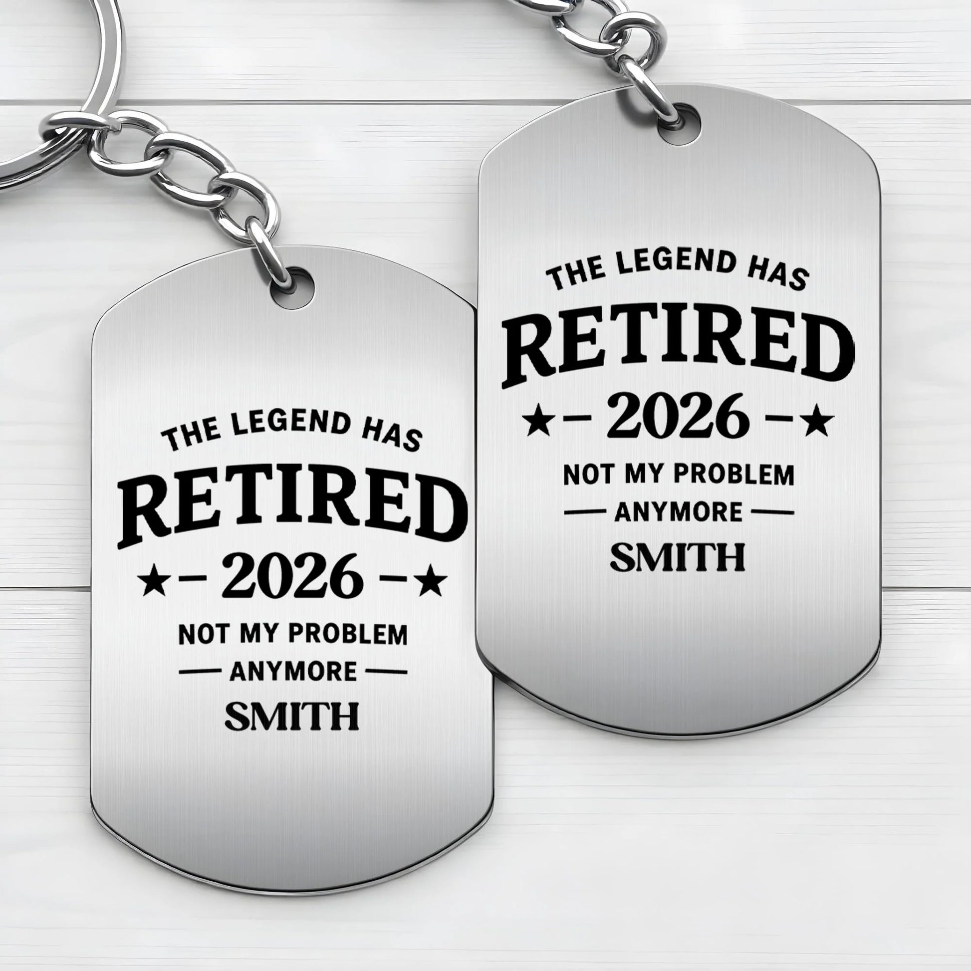 Personalized Retirement Keychain personalization view for Coworker / Boss