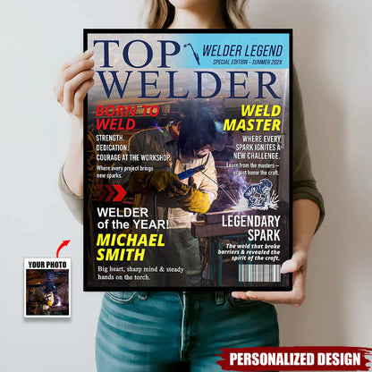 Canvas / Poster material and size view - Custom Welder Magazine Poster