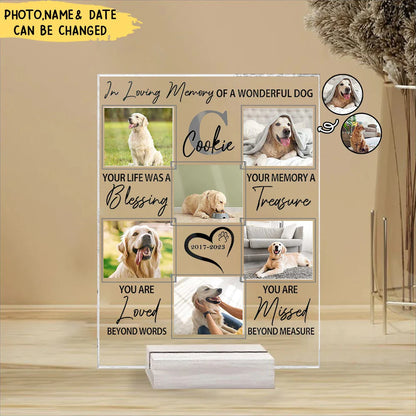 Plaque material and size view - Custom Pet Memorial Plaque