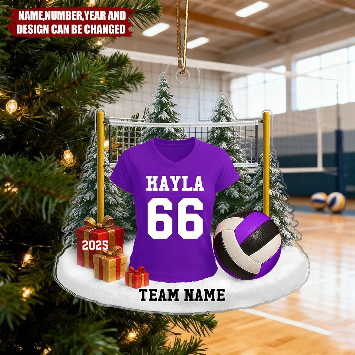 Personalized Volleyball Player Uniform Acrylic Ornament - Custom Christmas Keepsake Gift for Athlete