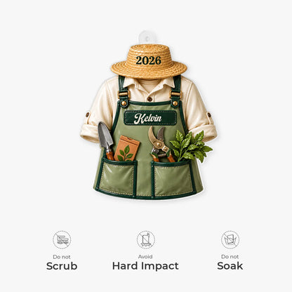 Gardener Apron Personalized Acrylic Ornament - Custom Garden Keepsake Gift for Plant Lovers