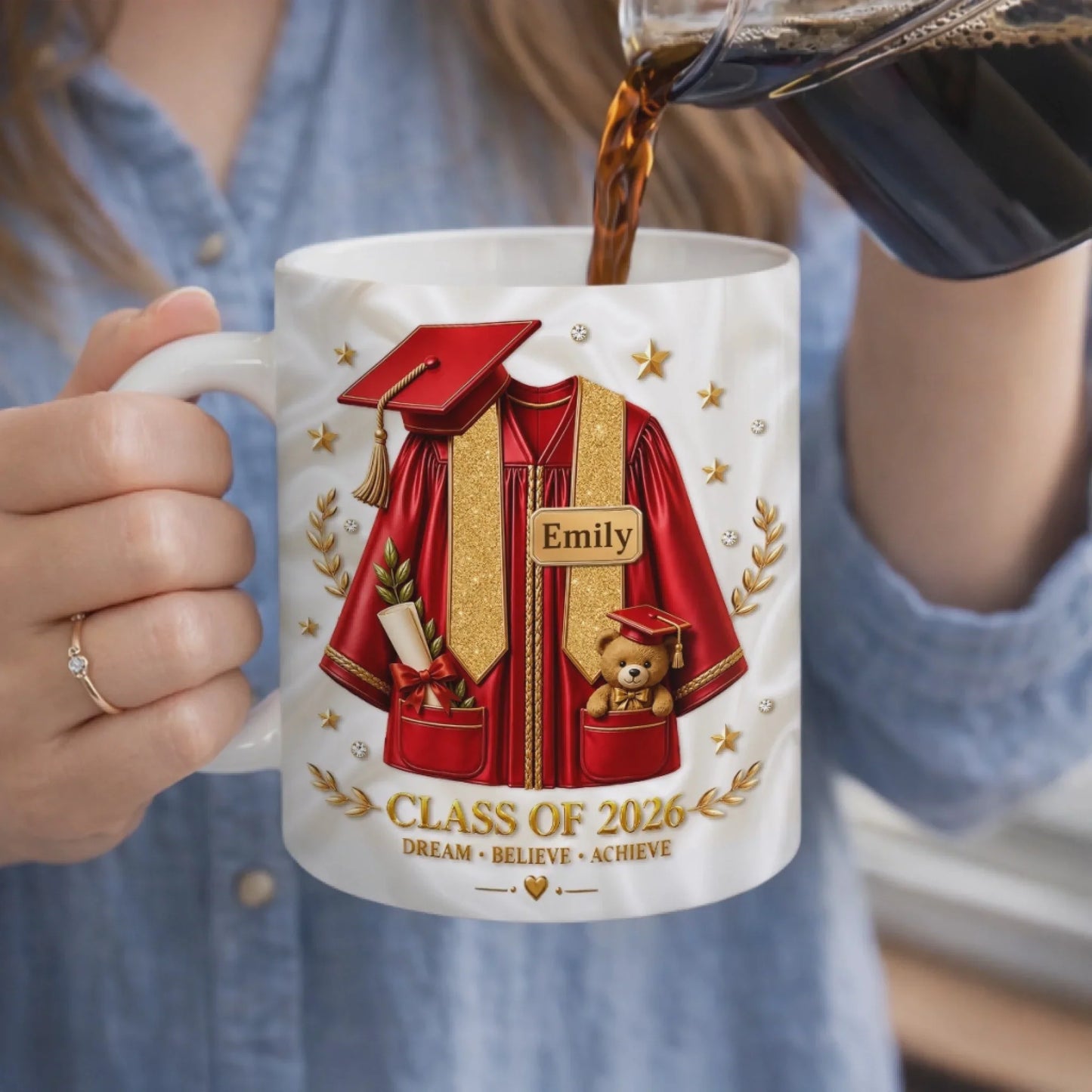 Mug material and size view - Personalized Graduation Mug