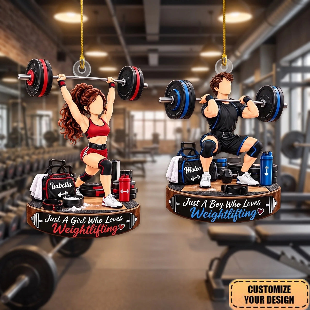 Just A Girl Who Loves Weightlifting Personalized Acrylic Ornament - Christmas Gift for Gym Fans