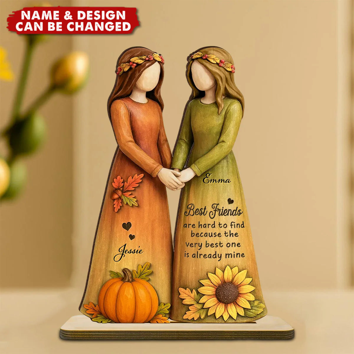 Personalized Best Friend Wooden Plaque personalization view for Best Friends