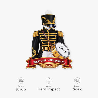 Personalized Marching Band Acrylic Ornament - Custom Drummer Uniform Keepsake for Kids & Band Members