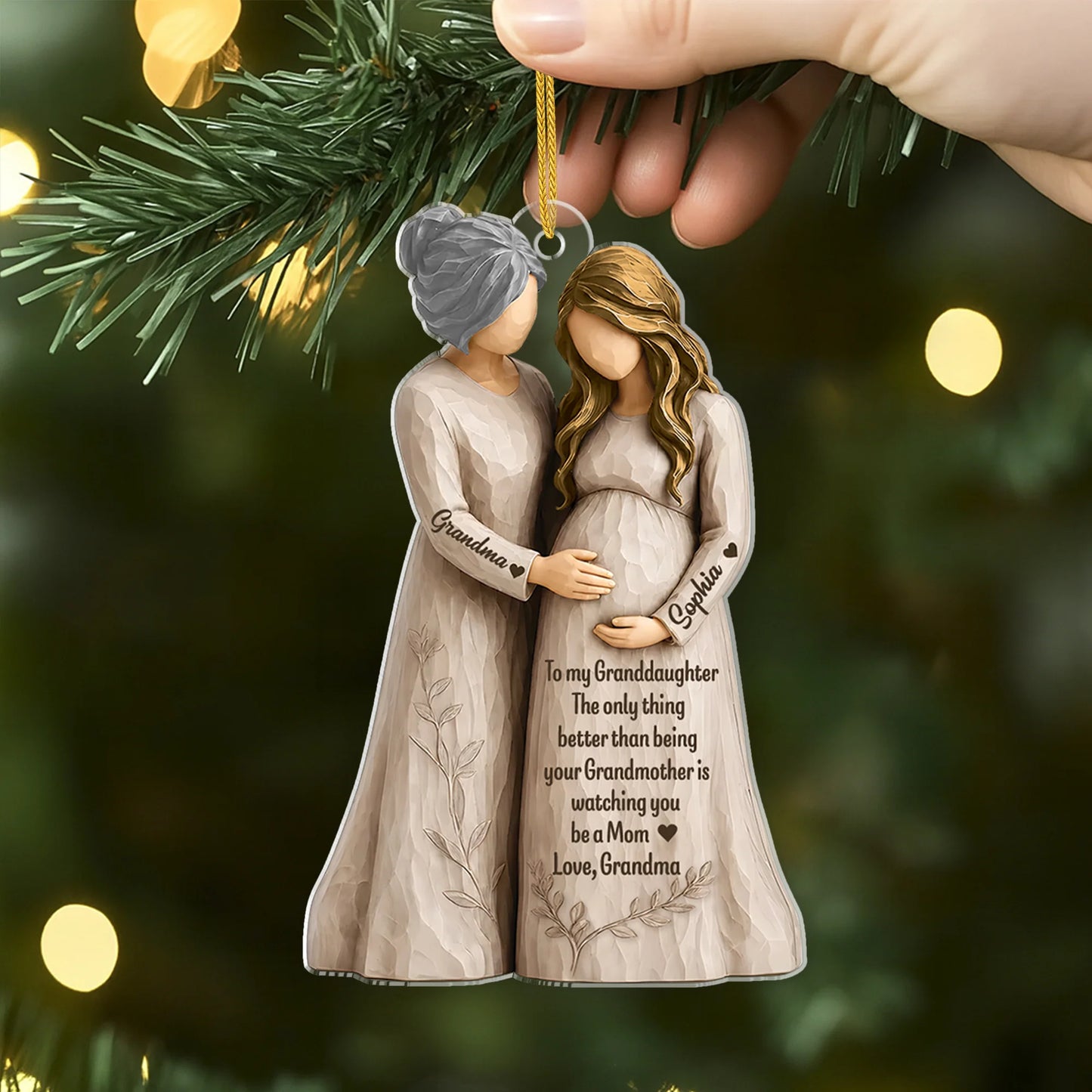 To My Daughter Personalized Acrylic Ornament - Custom Pregnancy Announcement Keepsake Gift for Expecting Mom