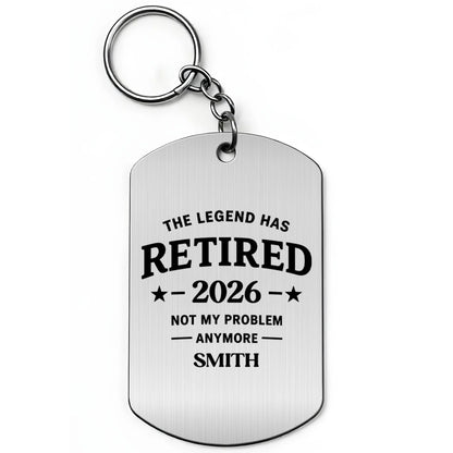 Personalized retirement keychain featuring funny quote and custom name for retired men image 7