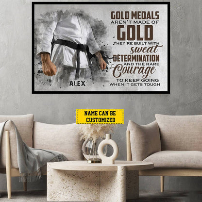 Custom Jiu Jitsu Canvas Print for Boyfriend with personalized design details for meaningful gifting image 6