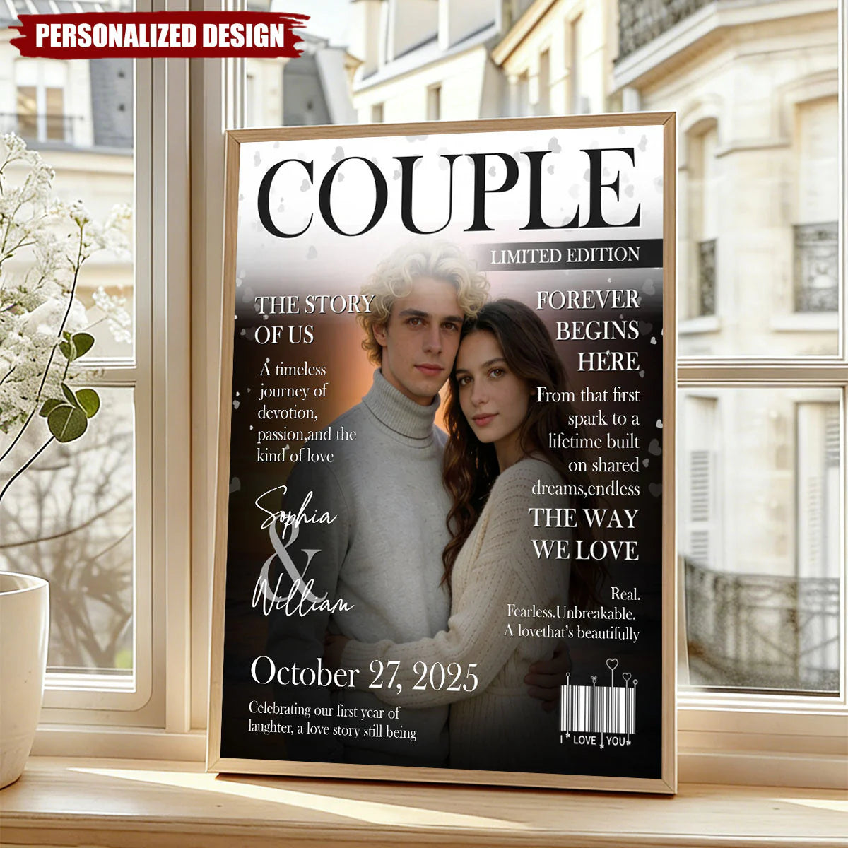 Custom Couple Magazine Cover personalization view for Couples