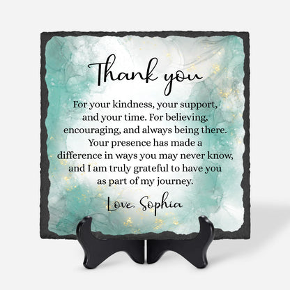 "Thank You For Your Kindness" Personalized Stone - Custom Keepsake for Coworker & Teacher