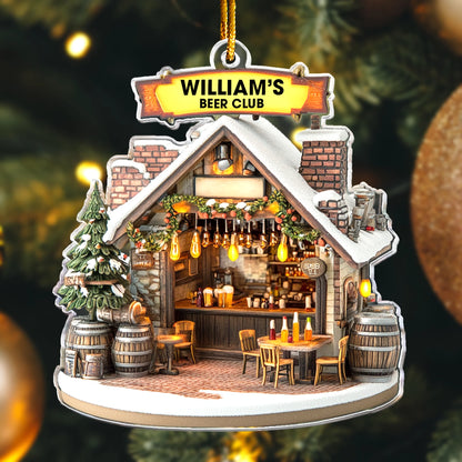Beer Club Personalized Acrylic Ornament - Custom Pub Keepsake Gift for Craft Beer Lovers