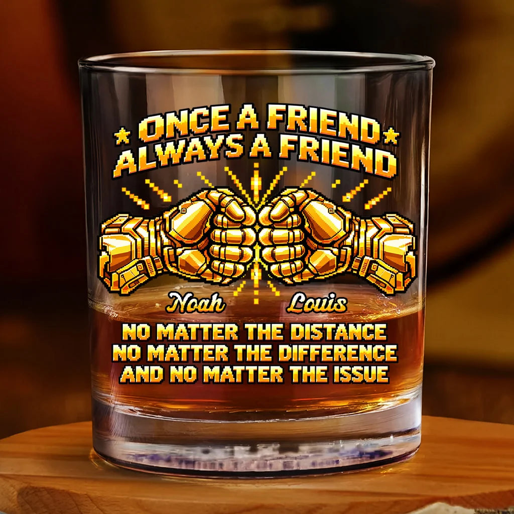 "Once A Brother Always A Brother" Personalized Whiskey Glass - Birthday Gift for Brothers and Friends