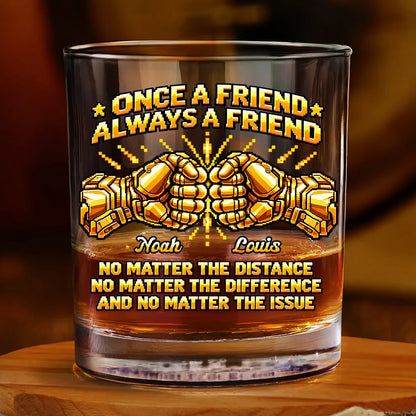 "Once A Brother Always A Brother" Personalized Whiskey Glass - Birthday Gift for Brothers and Friends