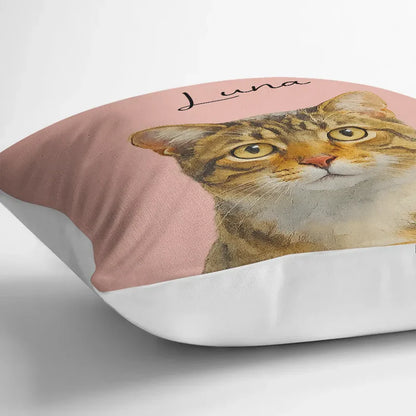 Pillow material and size view - Custom Watercolor Pet Portrait Pillow