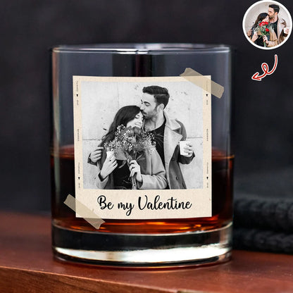 Together Forever Personalized Whiskey Glass for Husband - Custom Photo Rocks Glass Valentine Gift