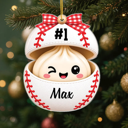 Personalized Sports Dumpling Acrylic Ornament - Custom Keepsake for Kids & Young Athletes
