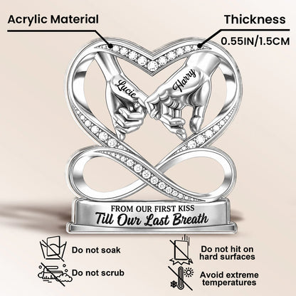 Custom Infinity Heart Acrylic Plaque for Wife with personalized design details for meaningful gifting image 7