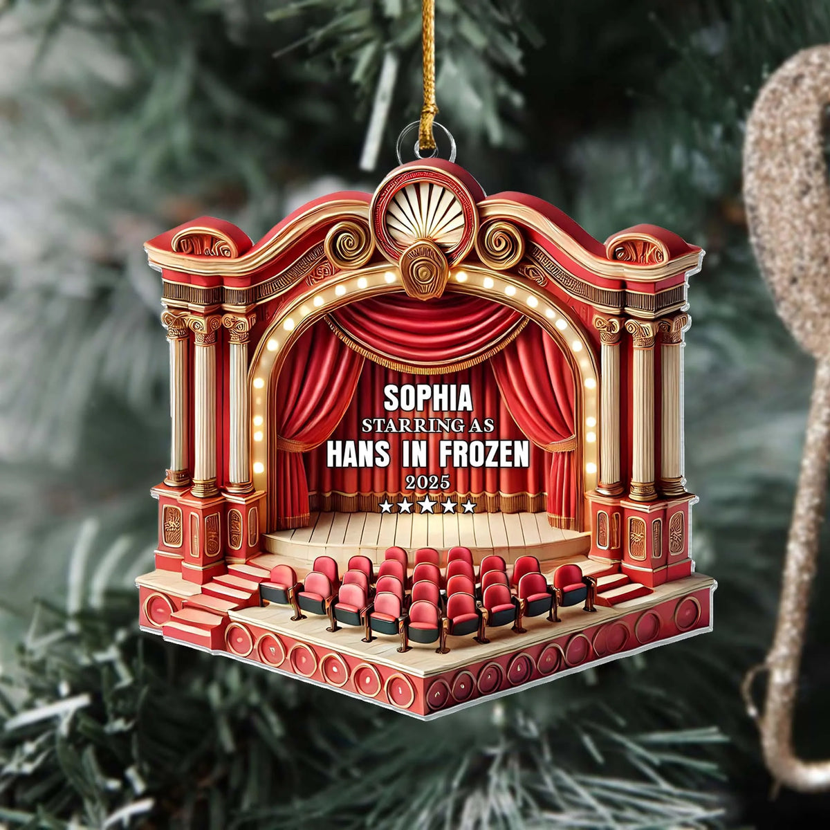 Custom Theater Stage Keepsake - Personalized Broadway Acrylic Ornament for Actors