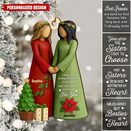 Best Friends Are Hard to Find Personalized Wooden Ornament - Custom Christmas Gift for Sister