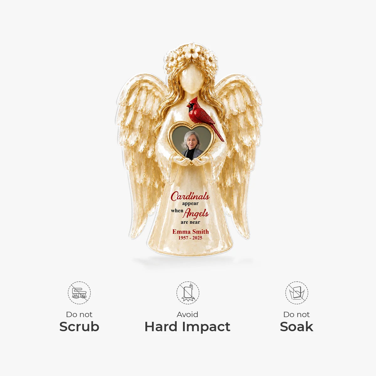 Cardinals Appear When Angels Are Near - Personalized Acrylic Plaque for Family Memorial Gift