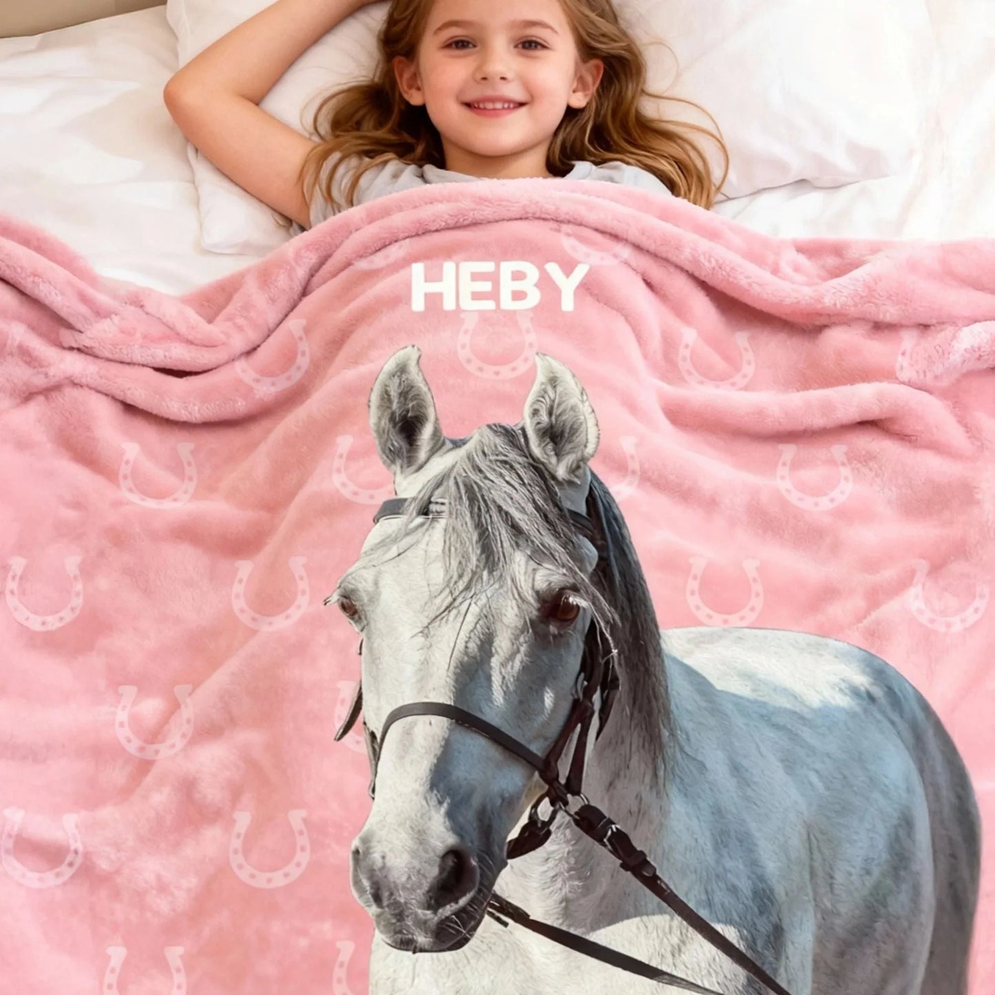 Personalized Horse Photo Blanket - Custom Name Gifts for Horse Lovers