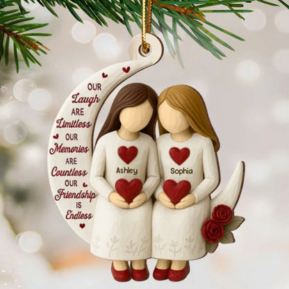 You Are The Sister I Got To Choose - Personalized Wood Ornament Christmas Gift for Besties