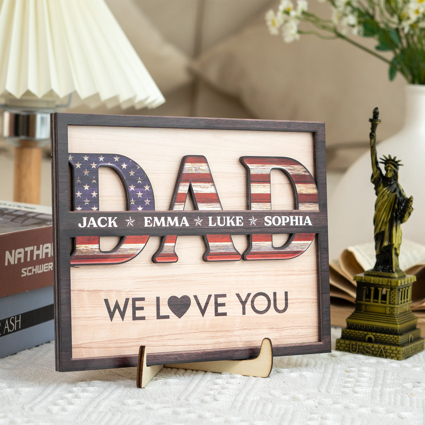 Personalized Dad Wooden Plaque personalization view for Dad