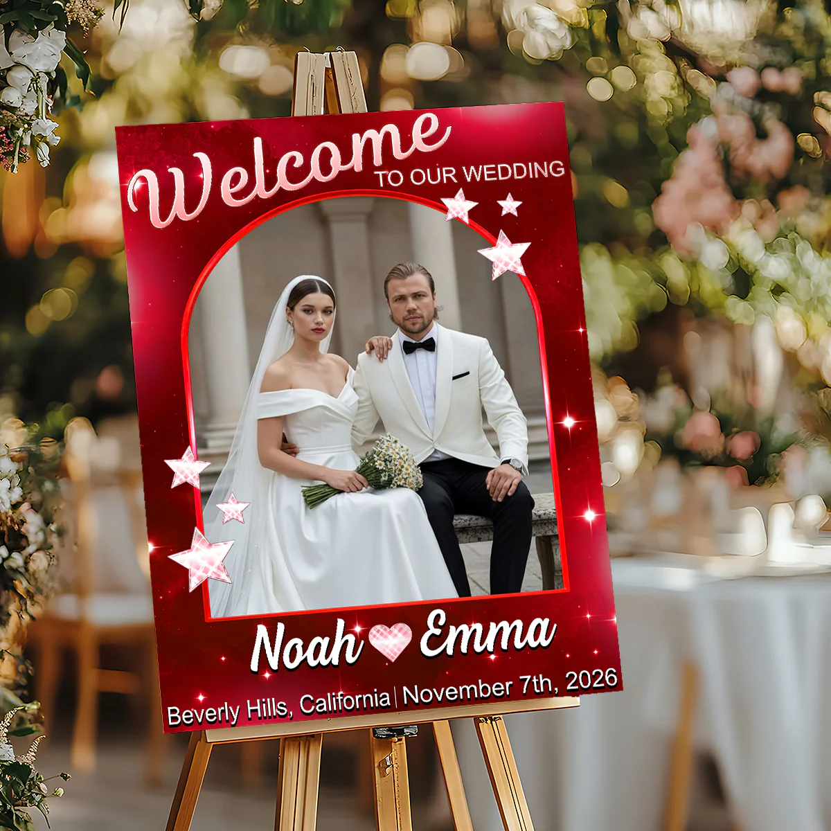 Custom Wedding Welcome Sign for Couples with personalized design details for meaningful gifting