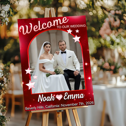 Custom Wedding Welcome Sign for Couples with personalized design details for meaningful gifting