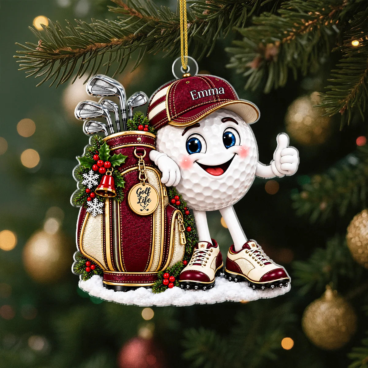 Golf Life Personalized Acrylic Ornament - Custom Name Golfer Keepsake Gift for Dad
